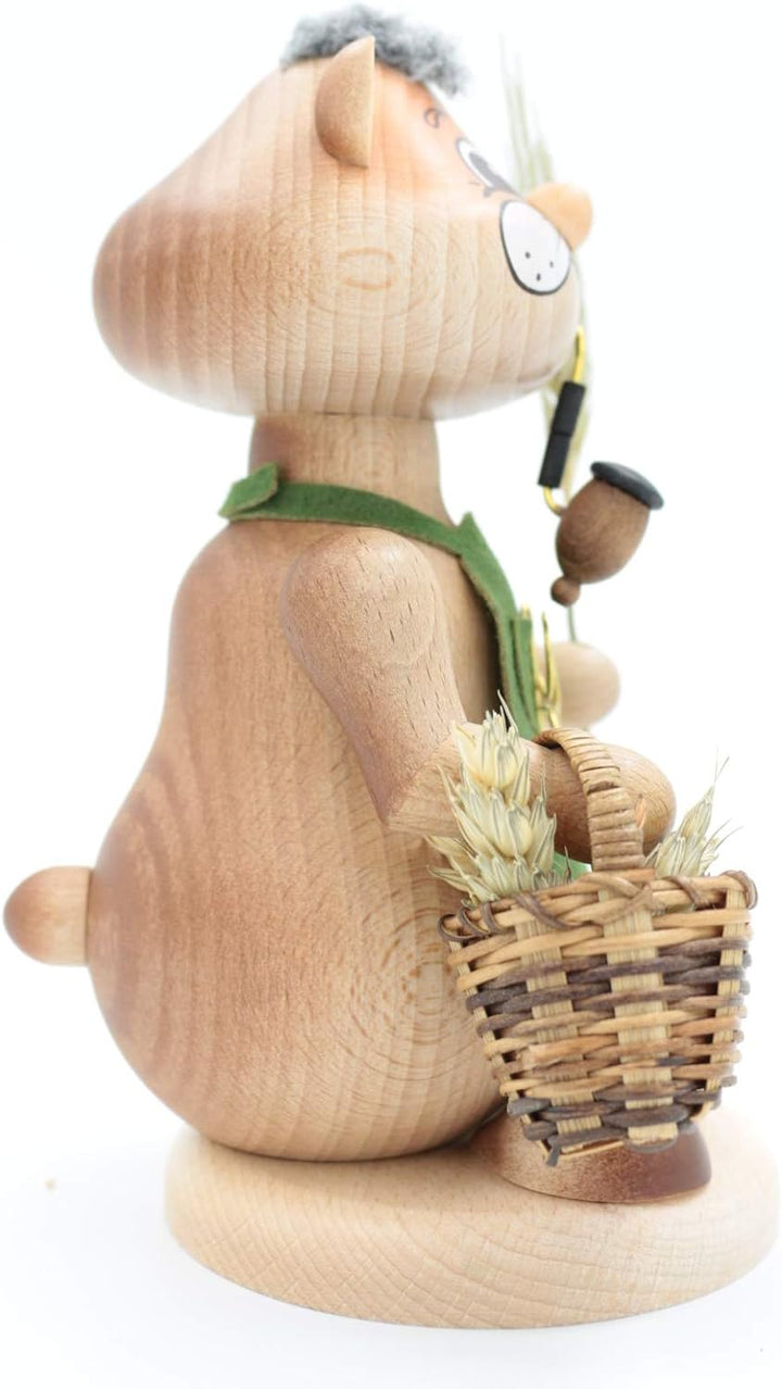 Kuhnert - Erzgebirgische Holzkunst Räuchermann Räucherfigur Hamster 18cm - Urhamster Mann, Urhamster