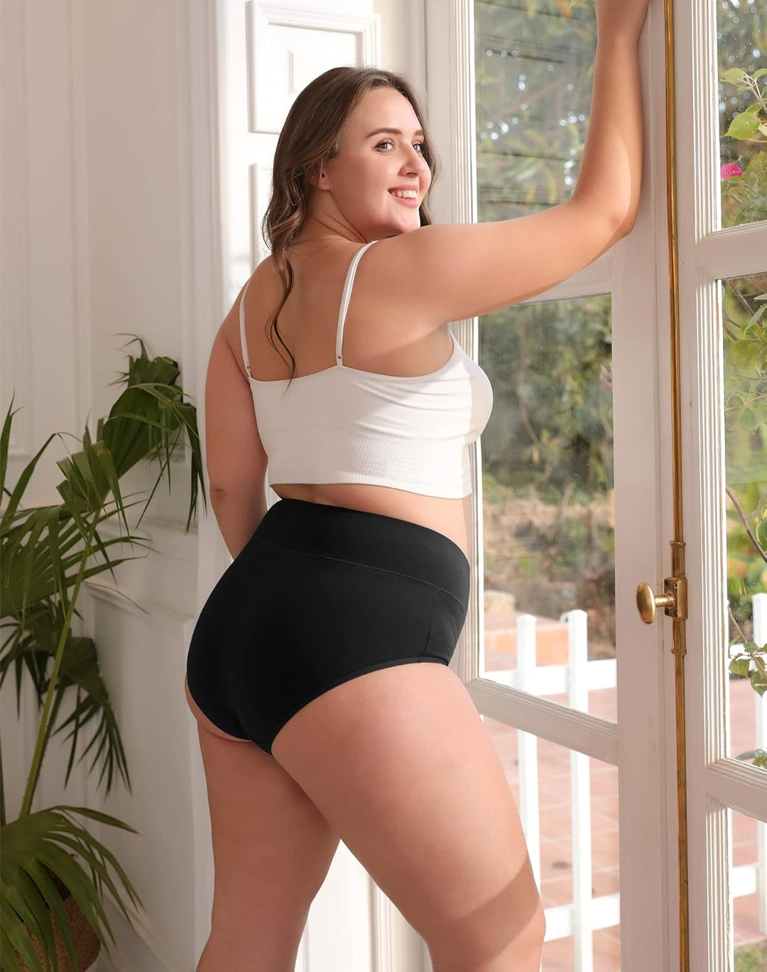 INNERSY Unterhosen Grosse Grössen Damen Taillenslip Baumwolle High Waist Slip (44-62) 4er Pack 44-46