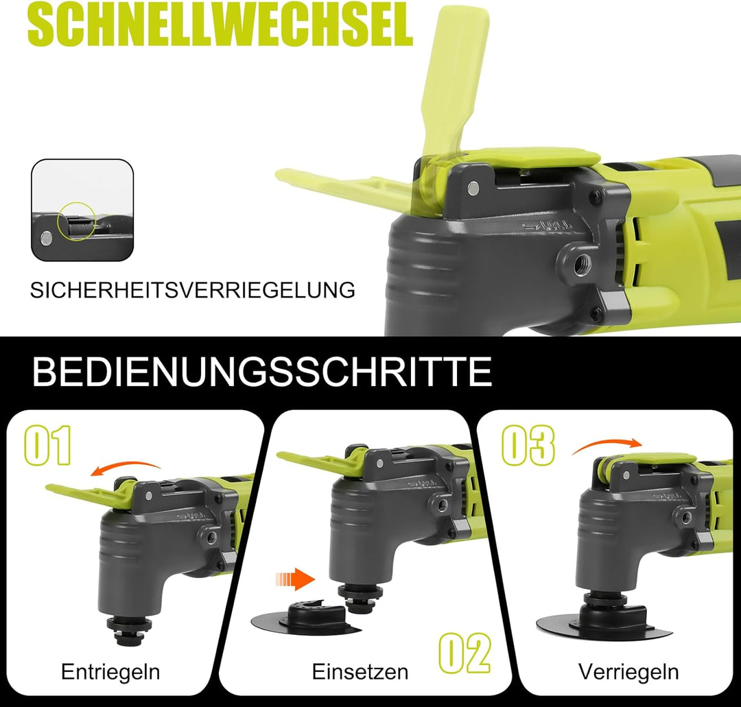 DEWINNER Oszillationswerkzeug, 300W Multifunktionswerkzeug, 3° Oszillationswinkel, 6 Variable Geschw