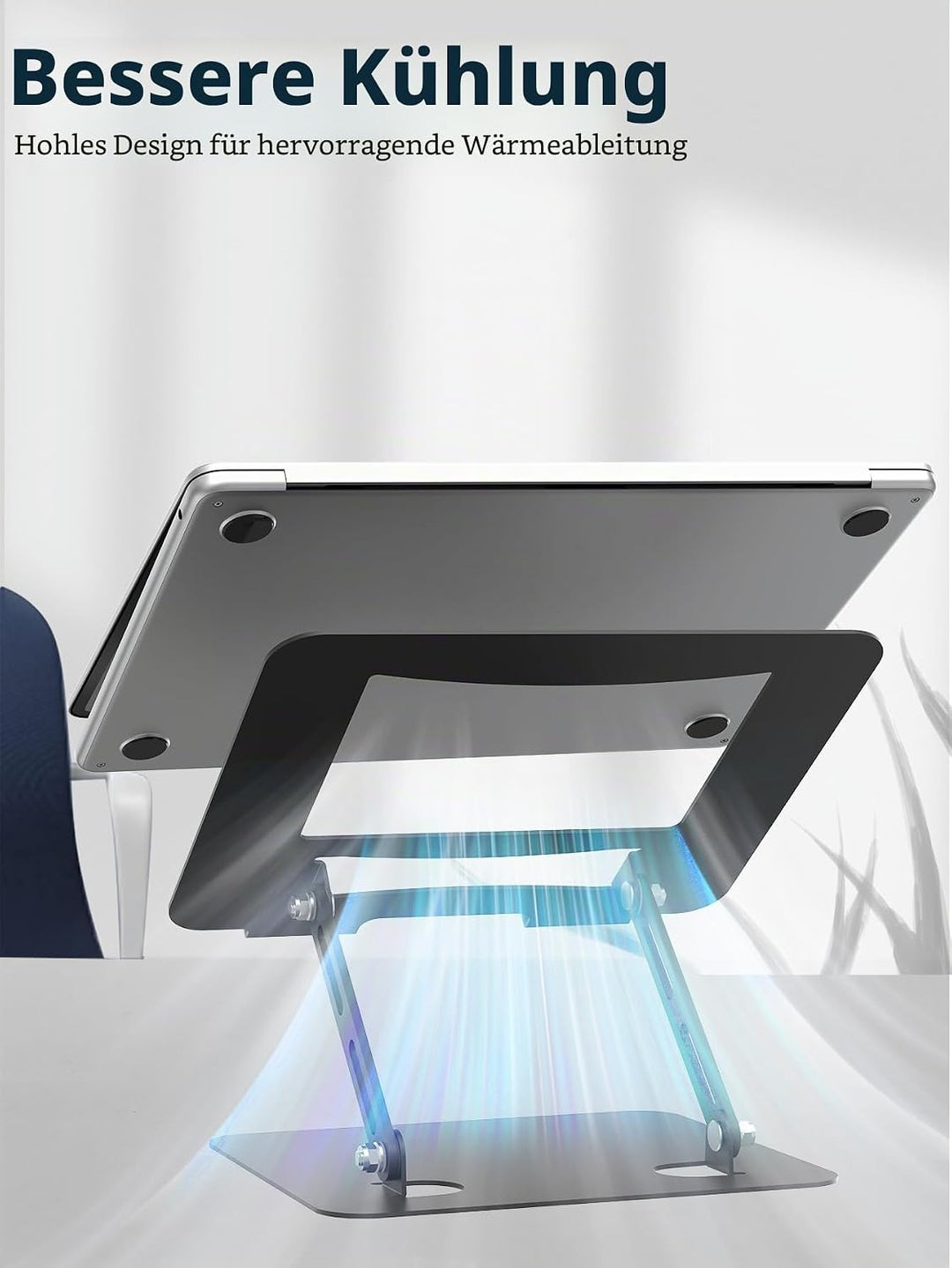 SOUNDANCE Laptop-Ständer für Schreibtisch mit Stabiler Schwerer Basis, verstellbare Höhe Multi-Winke