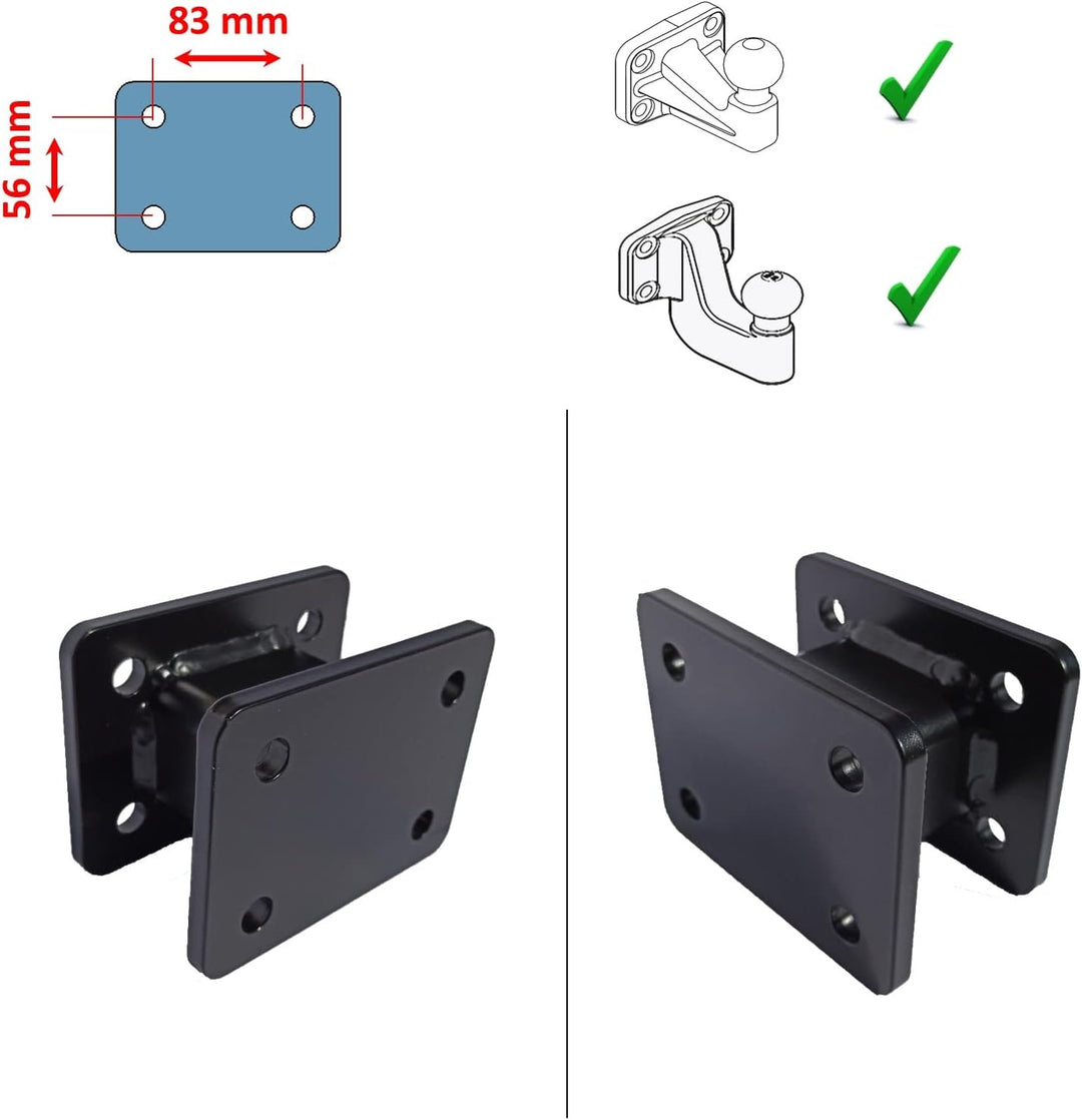XIMPLIO Anhängerkupplung Verlängerung 75 mm Hakenverlängerung Adapter für AHK-Anschraubplatte Flansc