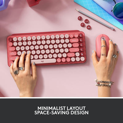 Logitech POP Keys Mechanische kabellose Tastatur mit anpassbaren Emoji-Tasten, Englishes QWERTY-Layo