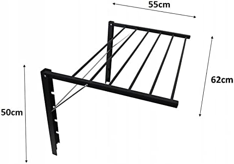 ABJ Majka Wandwäschetrockner Wäschetrockner für die Wand Trockenständer Wandmontage (60cm, Silber) 6