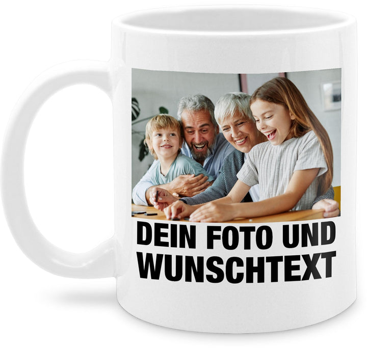Tasse Tassen 325ml - Mit Foto I Eigenem Bild I Text I Name I Wunschtext - 325 ml - Weiss - mug with