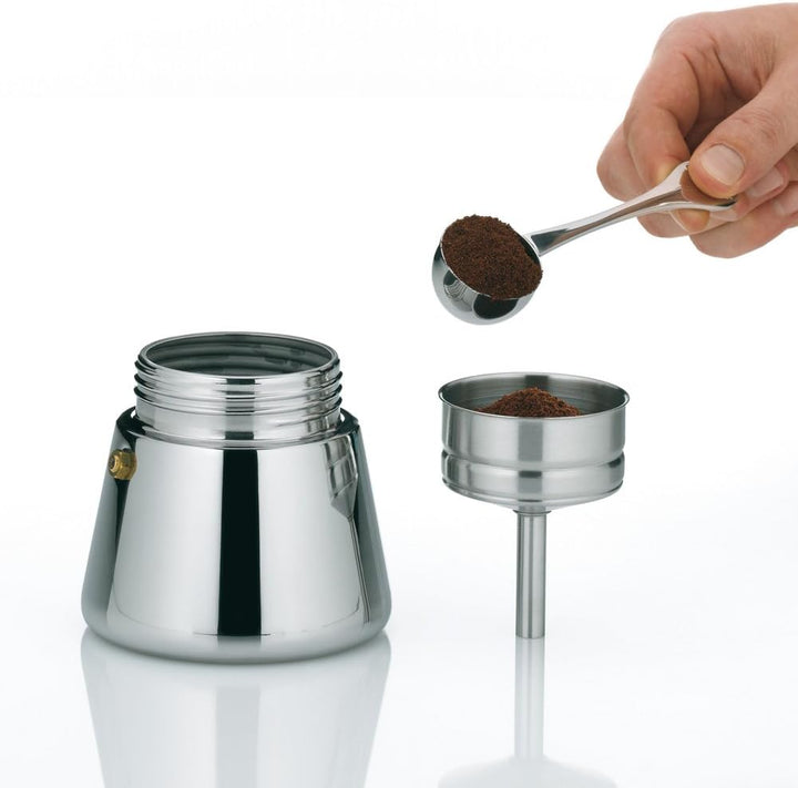 Kela 10835 Espressokanne, 4 Tassen, 200 ml, Induktionsgeeignet, Edelstahl, Latina 200 ml Latina, 200