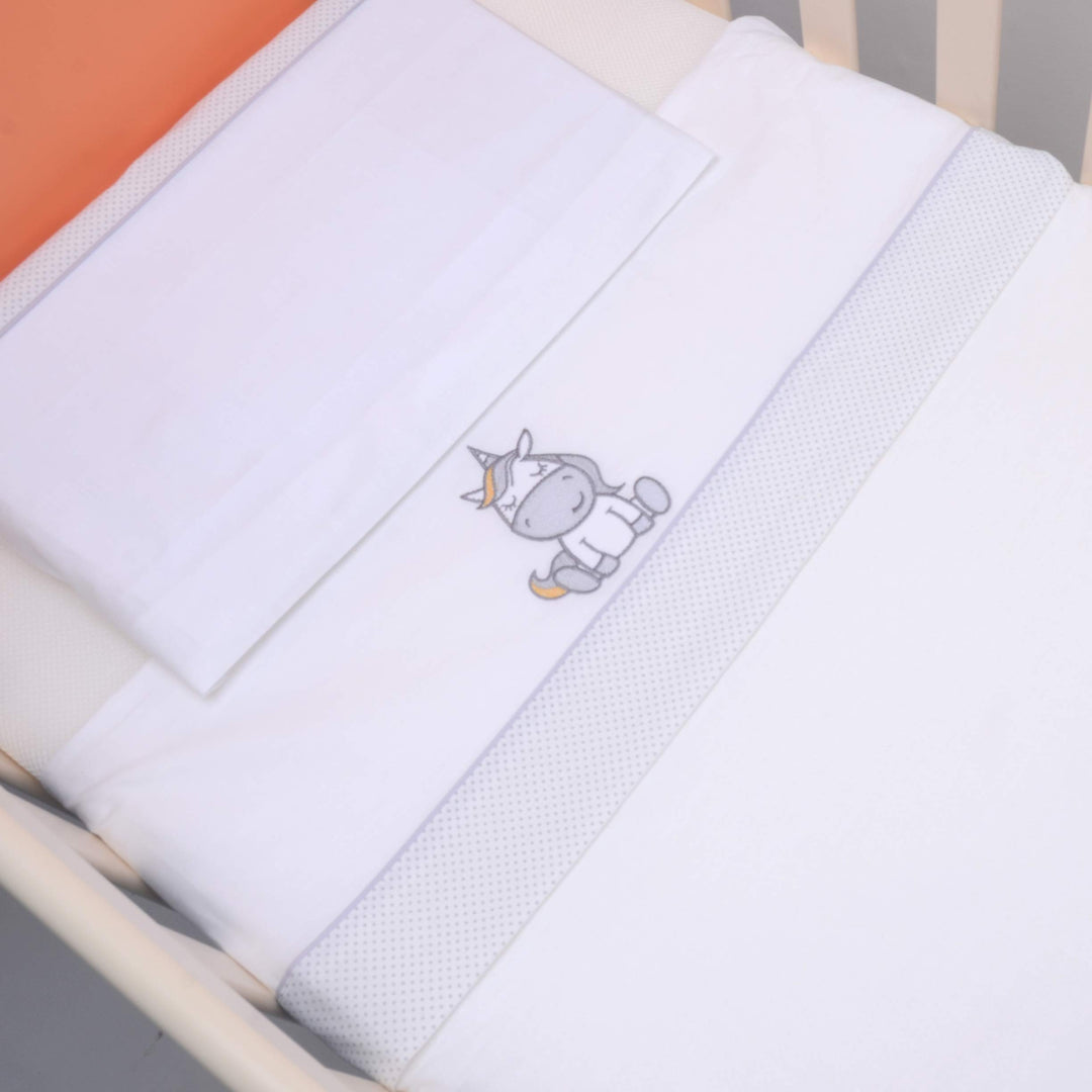 PEKITAS Baby, feine Bettwäsche-Set, 3-teilig, für Kinderbett, 50 x 80 cm, 100 % Baumwolle (Kissenbez