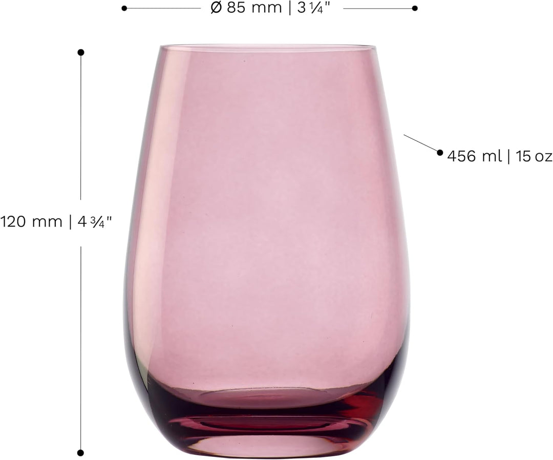 Stölzle Lausitz Gläser ELEMENTS 465 ml Flieder I Trinkgläser 6er Set I Gläser-Set spülmaschinenfest
