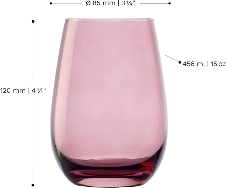 Stölzle Lausitz Gläser ELEMENTS 465 ml Flieder I Trinkgläser 6er Set I Gläser-Set spülmaschinenfest