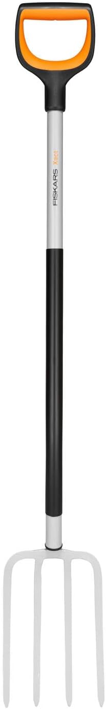 Fiskars Spatengabel für Harte, steinige Böden, Mit 4 Zinken, Länge: 120 cm, Qualitätsstahl-Zinken/Gl
