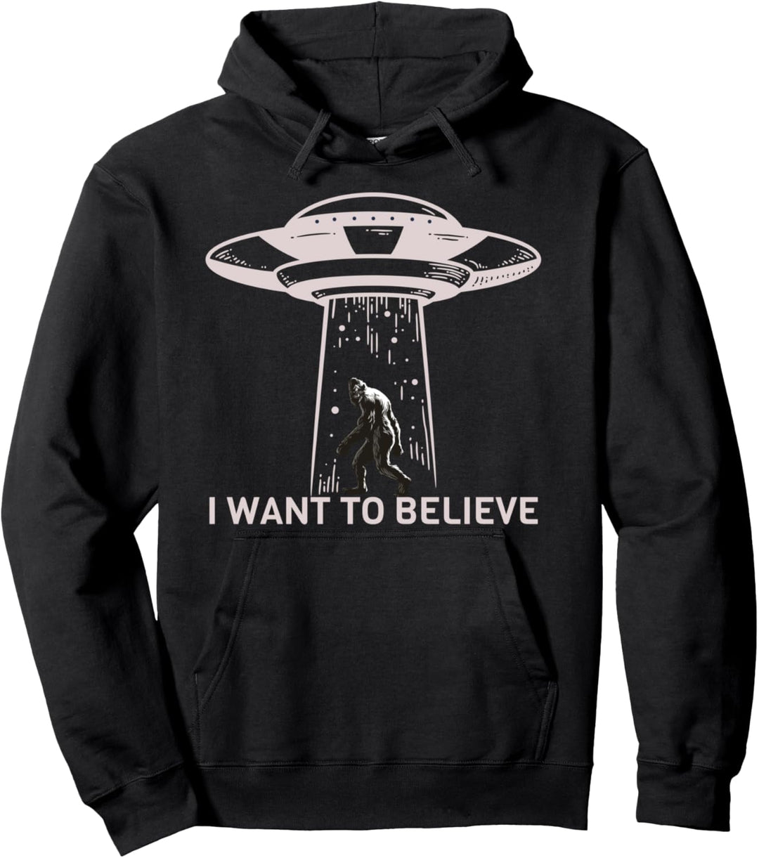Alien Bigfoot UFO Pullover Hoodie