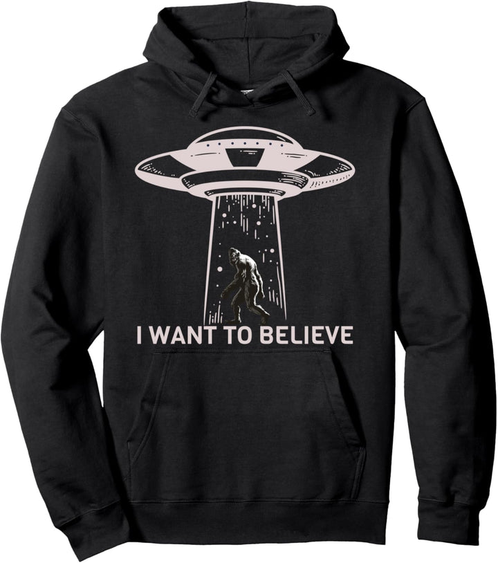 Alien Bigfoot UFO Pullover Hoodie