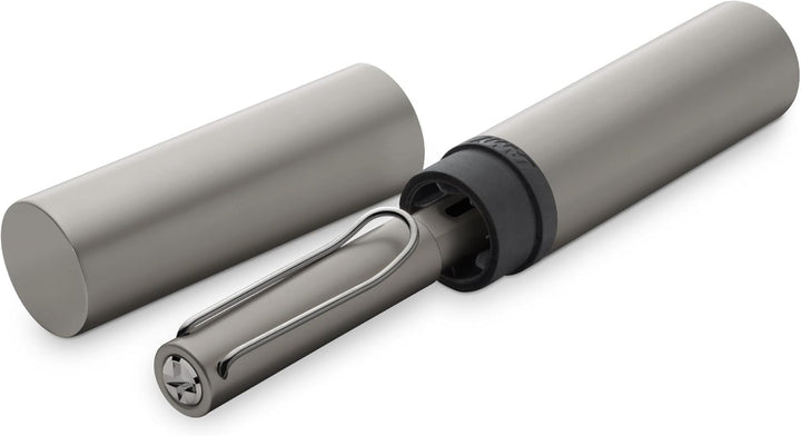 LAMY 1231307 Lx Füllhalter 57 – Füller aus Aluminium eloxiert in der Farbe Ruthenium mit transparent