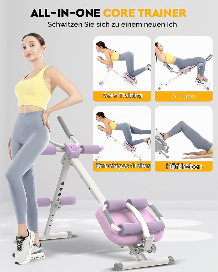 GUUG Bauchmuskeltrainer Bauchtrainer für Zuhause: Bauch Trainingsgerät Klappbar Bauchmuskeltraining