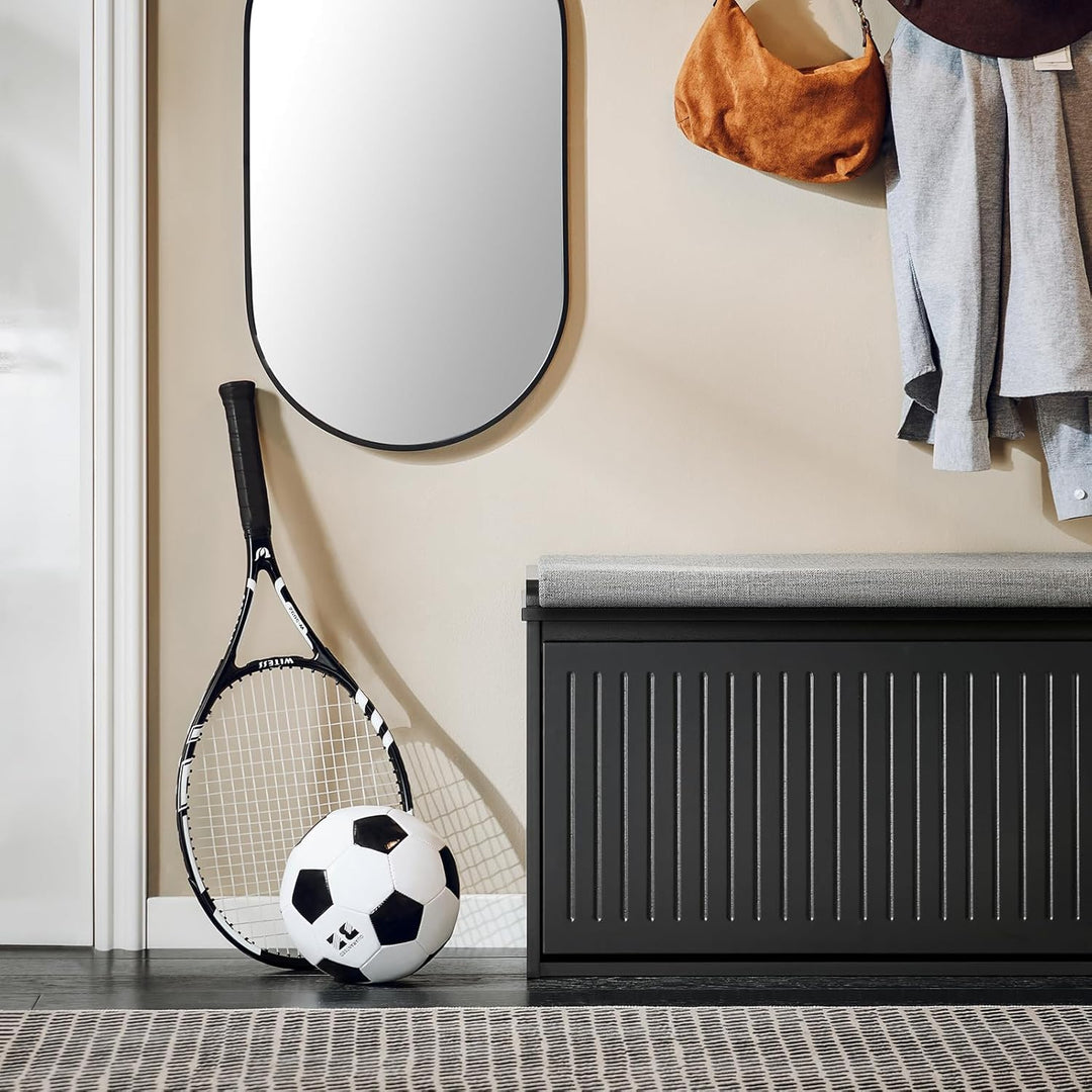 SoBuy Schuhschrank Schuhbank mit Sitzfläche, Schuhregal mit Stauraum, Klappe, Sitzkissen, bis 155 kg