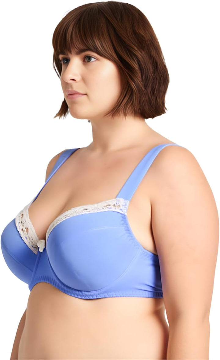 Curve Muse Damen-BH, ungefüttert, Balconette, Baumwolle, Spitze, Übergrösse, 2er- oder 3er-Pack 75D