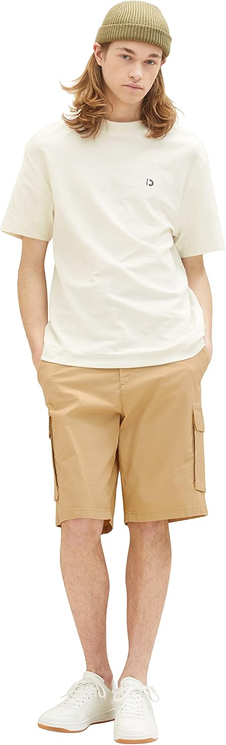TOM TAILOR Denim Herren Relaxed Fit Cargo Shorts M 31041 - Brown Rice, M 31041 - Brown Rice