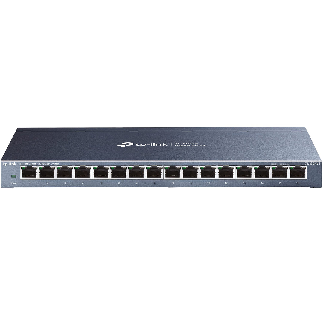 TP-Link TL-SG116 16-Ports Gigabit Netzwerk Switch (32 Gbit/S Switching-Kapazität, geschirmte RJ-45 P