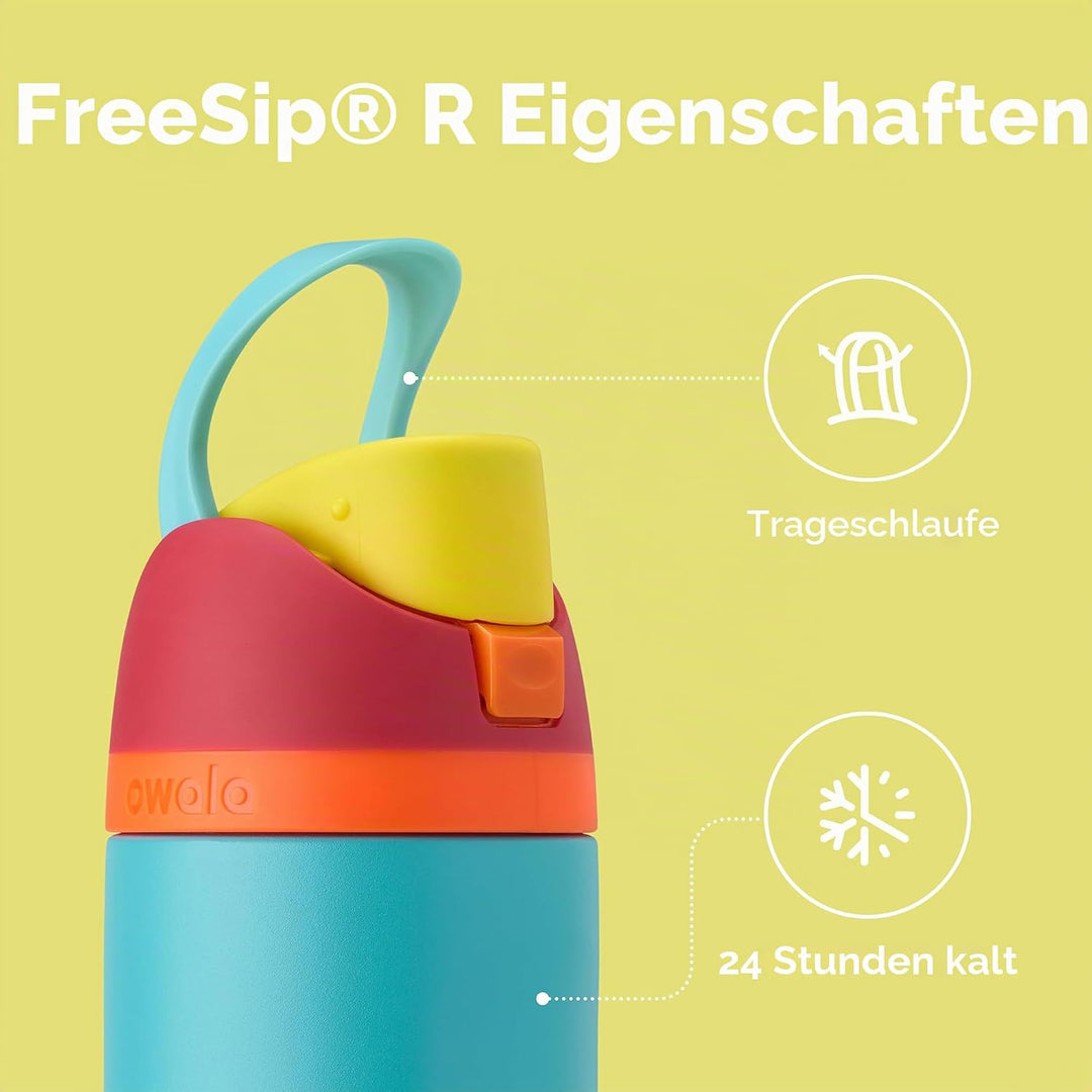 Owala FreeSip Isolierte Edelstahl Trinkflasche mit Strohhalm, 710 ml – BPA-frei, optimal für Sport,
