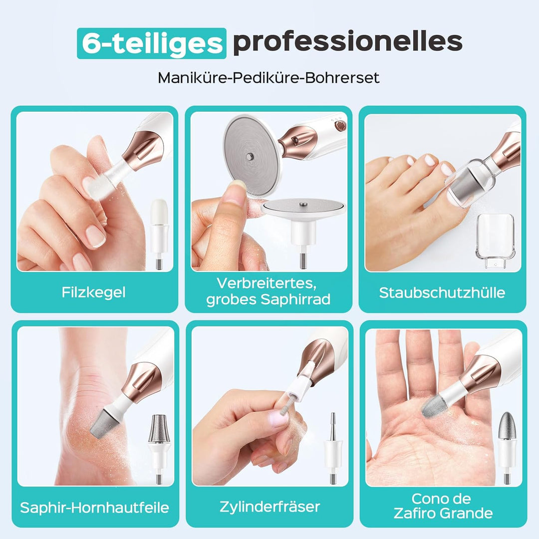 COSLUS Elektrische Maniküre und Pediküre set: 5-in-1 Professionelle Maniküre Pediküre set mit LED Li