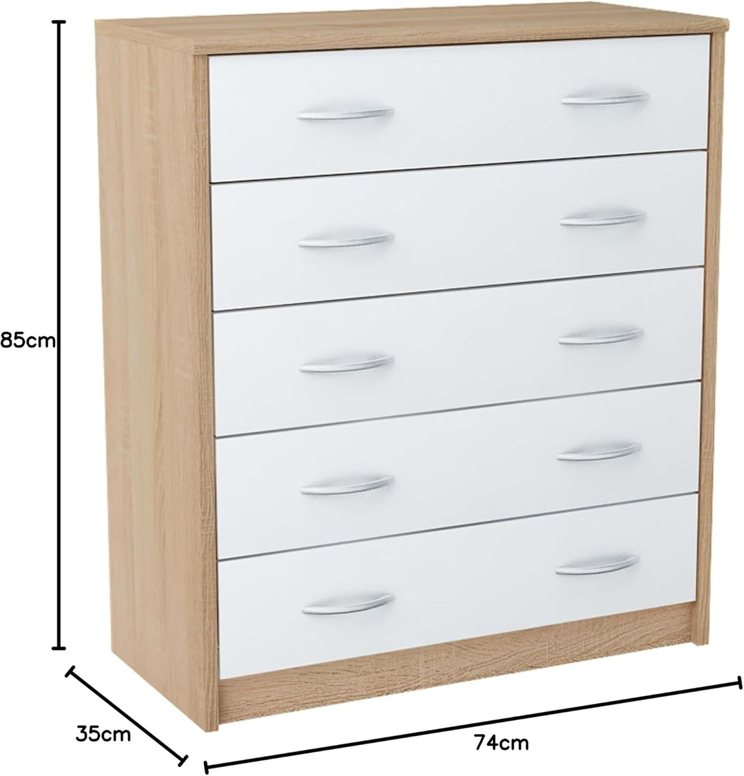 Home Collective Schuhschrank mit 5 aufklappbaren Schubladen Schuhregal mit 5 Fächern weiche abgerund