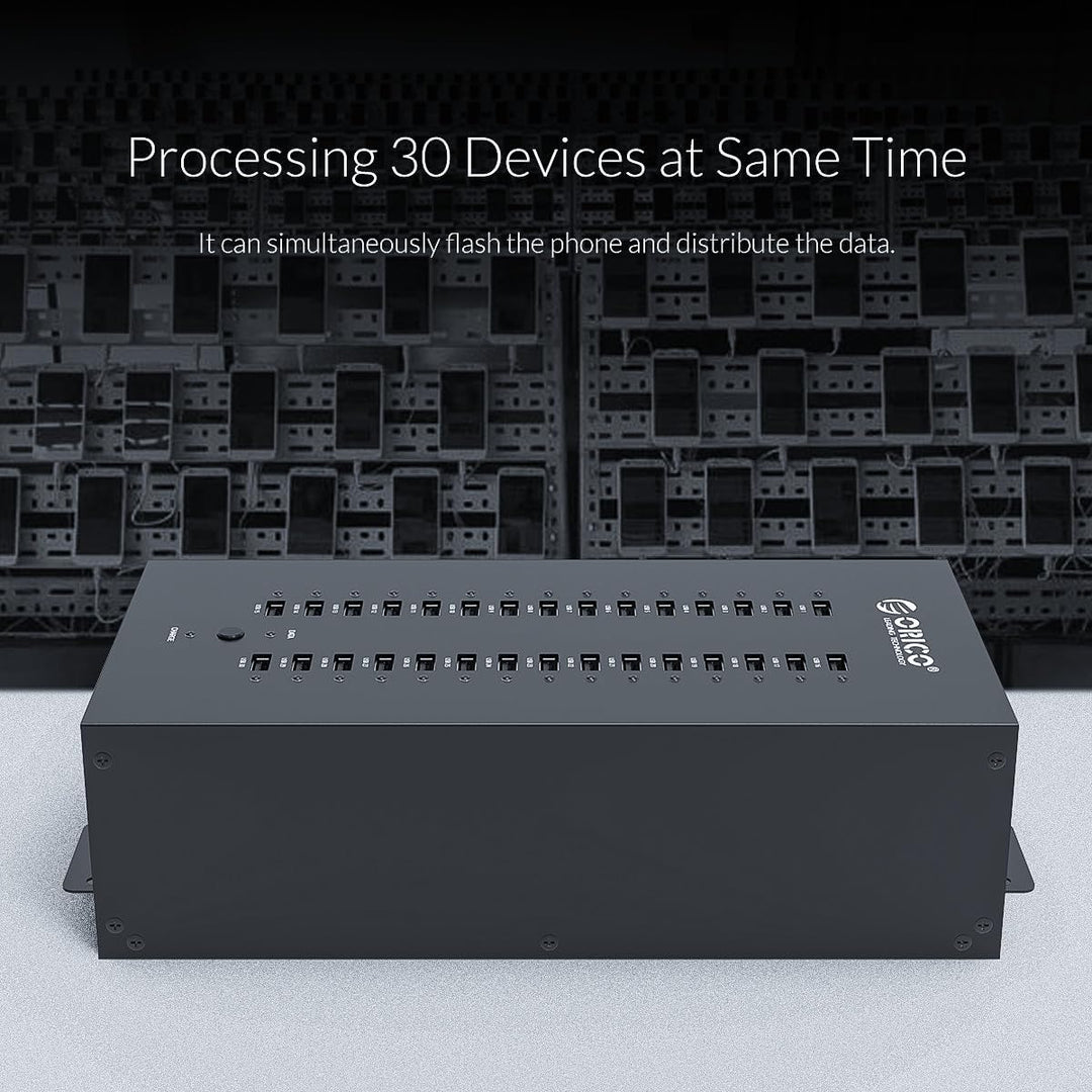 ORICO Industrial USB Hub, 30 Ports Anbringbarer, Industrietauglicher USB 2.0 Hub mit 300 W Leistung,