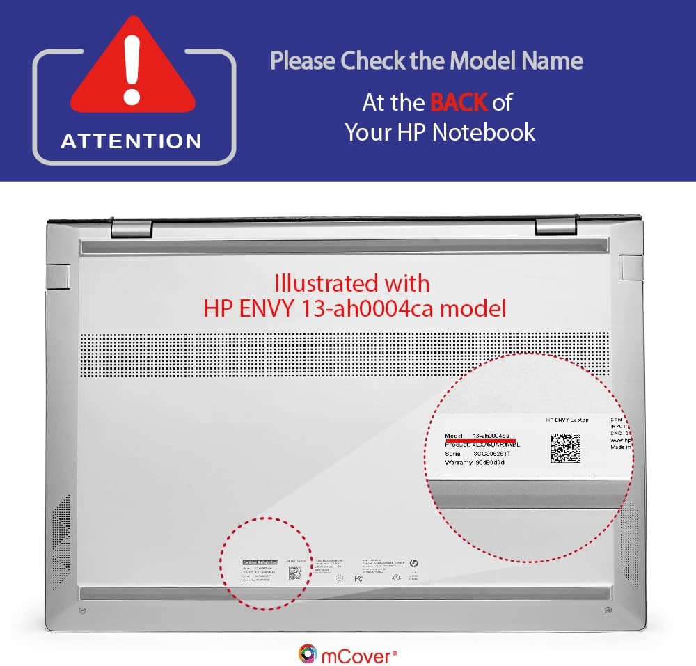 mCover Schutzhülle kompatibel mit 2018–2020 13,3 Zoll HP Envy 13-AHxxxx / 13-AQxxxx Serie Notebook-C