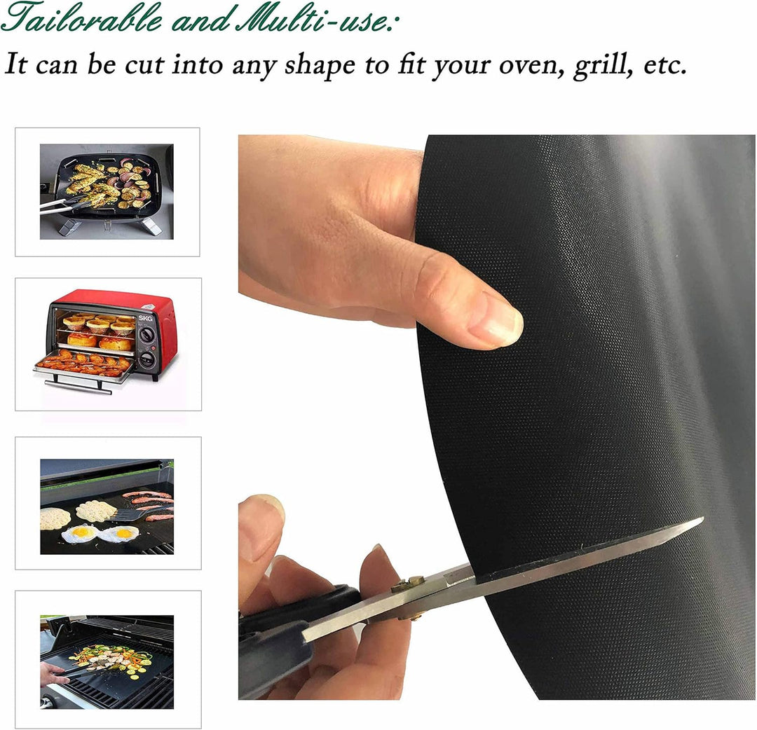 OSVINO BBQ Grillmatte 5er Set – Antihaft BBQ Unterlage aus Teflon, rund (40cm Durchmesser) für Grill