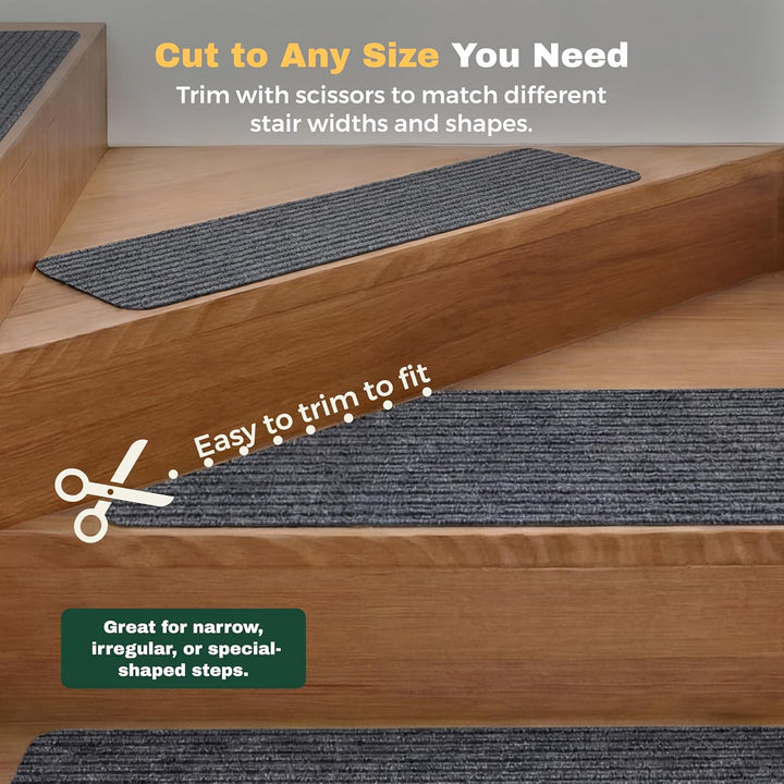 MBIGM 15er Set Stufenmatten 20 cm X 65 cm Treppenteppich Selbstklebend Sicherheit Stufenteppich für
