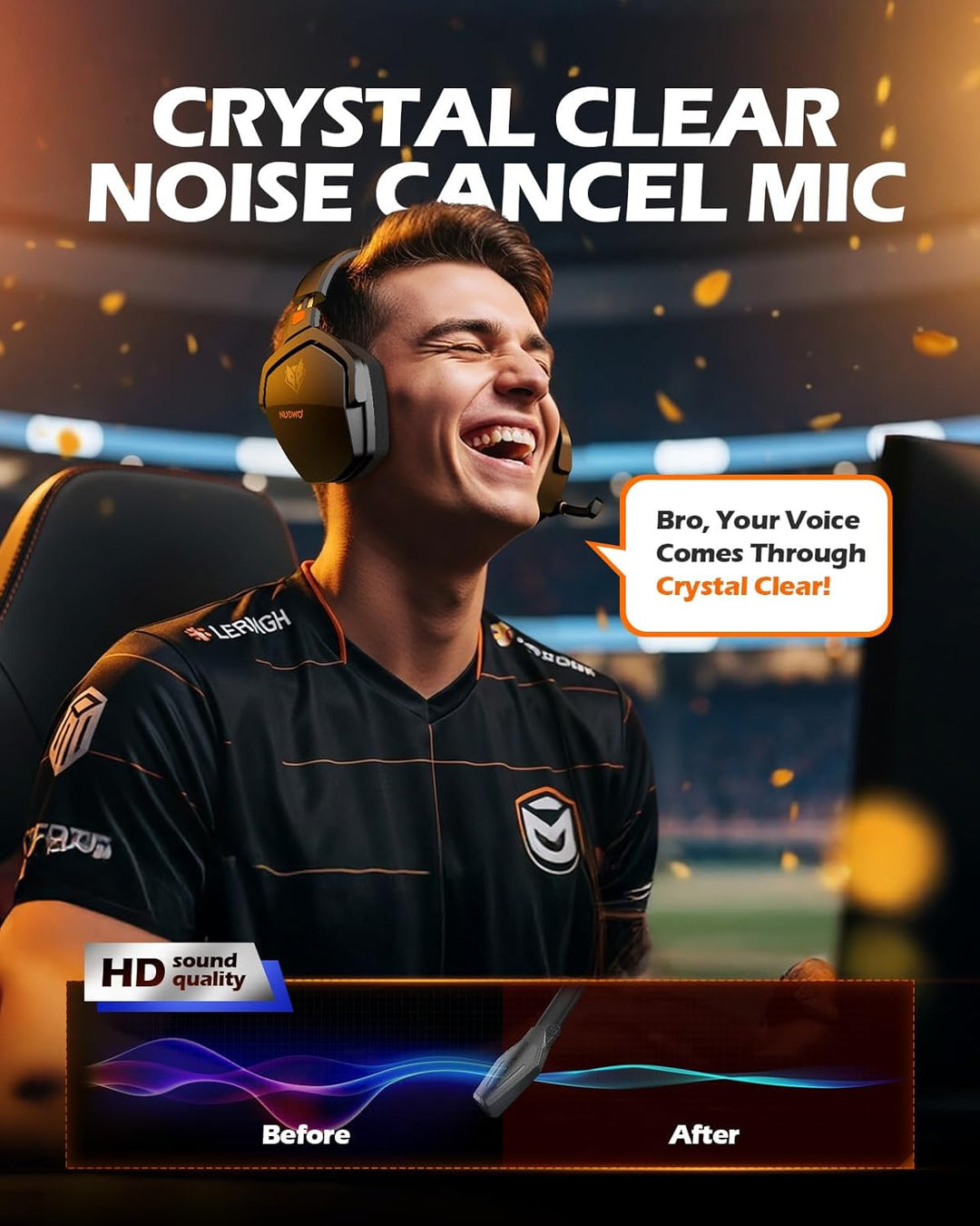 NUBWO G06 Wireless Gaming Headset für PS5, PS4, PC, Rauschunterdrückung über Ohr-Gaming-Kopfhörer mi