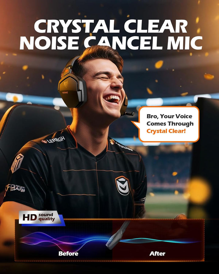 NUBWO G06 Wireless Gaming Headset für PS5, PS4, PC, Rauschunterdrückung über Ohr-Gaming-Kopfhörer mi