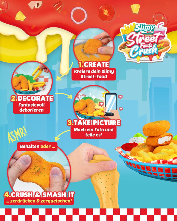 Slimy Street Foodz Crush - Mini Chiccy Nuggies, Slime und Knete Kreativ-Set, Backspiel zum selber Mi