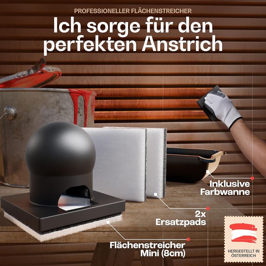 W4 Flächenstreicher für Holz - 3er Streichset Holz - ideale Pinsel Alternative - Streichwerkzeug für