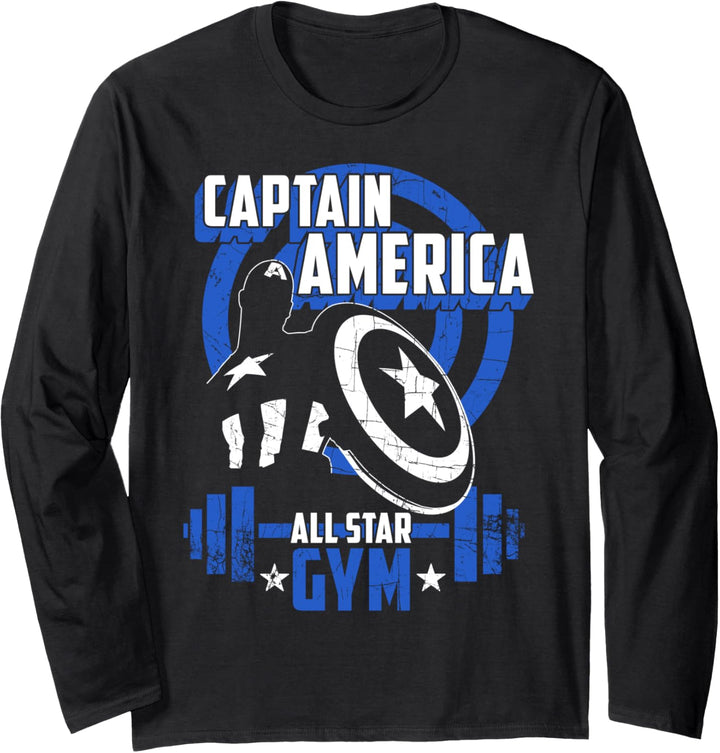 Marvel Captain America All-Star Gym Silhouette Hero Langarmshirt