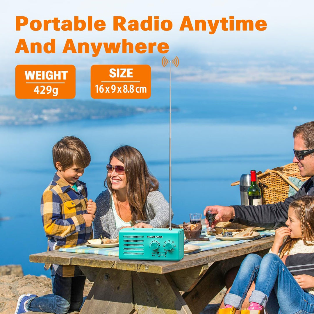 Transistorradio – AM FM Tragbares Radio mit Bestem Empfang, Eingebautem Lautsprecher, Kopfhöreransch