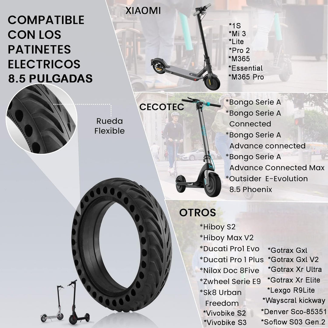 ANSENI Xiaomi M365 e Scooter Reifen, 8.5 Zoll Ersatzreifen Solid Reifen, Vollreifen für Xiaomi M365,