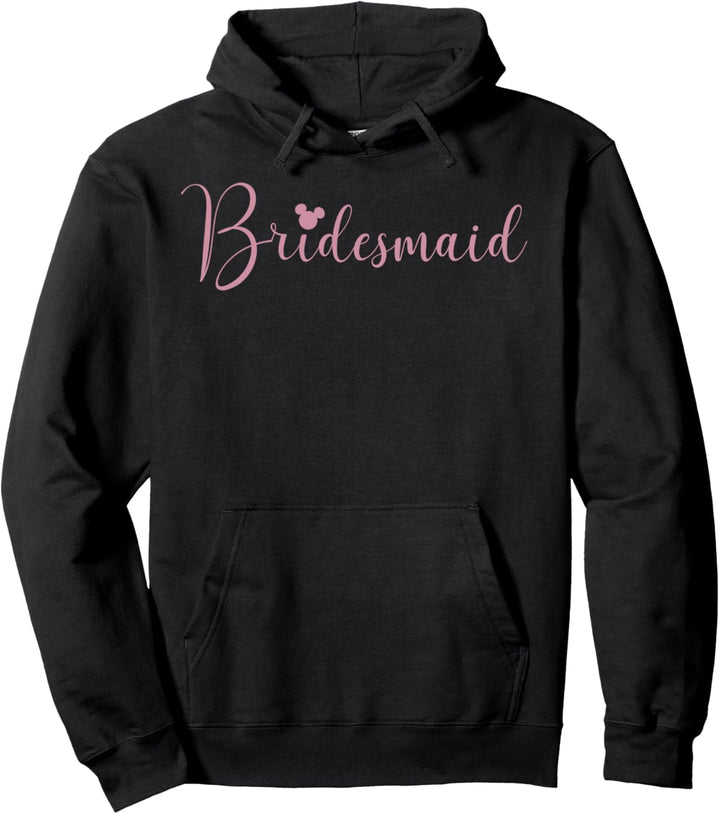 Disney Mickey & Friends Bridesmaid Pink Cursive Text Pullover Hoodie