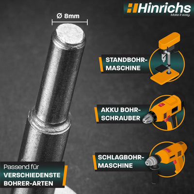 Hinrichs Forstnerbohrer Set 17 teilig im Koffer - Forsterbohrerset 15 bis 40 mm - Holzbohrer - Forst