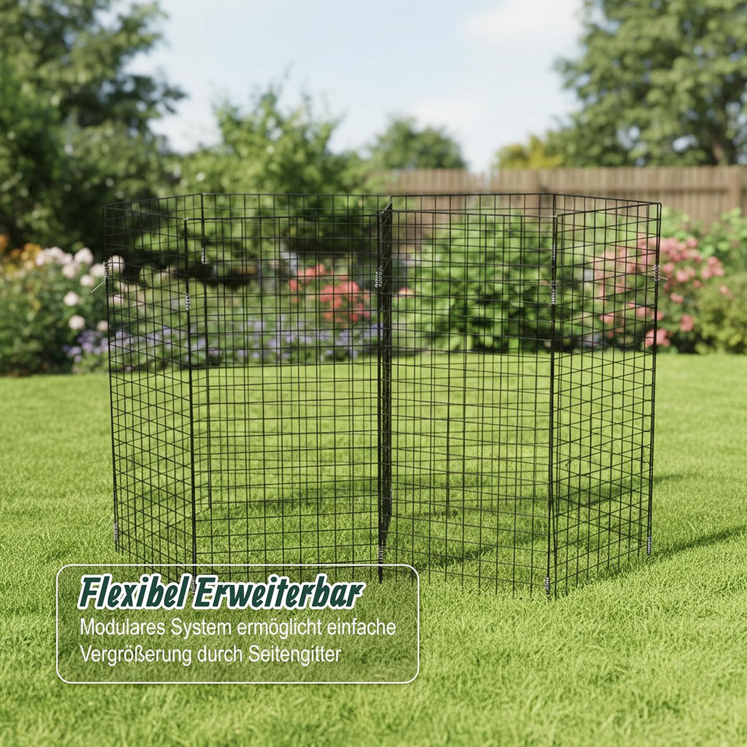 Relaxdays Komposter Metall, Biokomposter für den Garten, je Wand HxB: 100 x 50 cm, sechseckiger Drah
