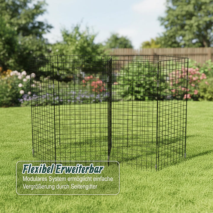 Relaxdays Komposter Metall, Biokomposter für den Garten, je Wand HxB: 100 x 50 cm, sechseckiger Drah