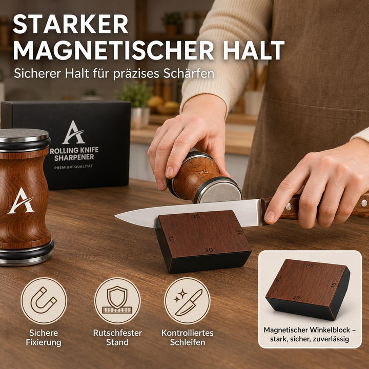 Pro Messerschärfer Bester, Mehrere Blickwinkel Magnetischer Rollschleifer Set - Messerschleifer mit