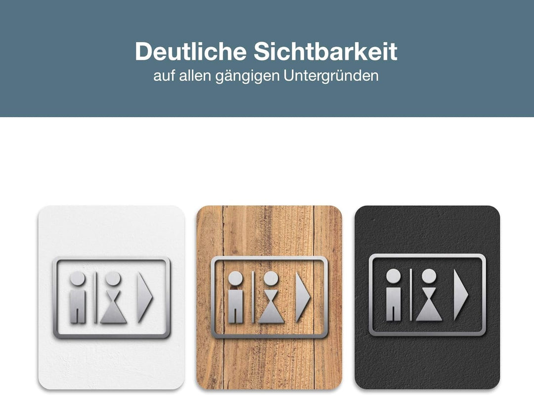 PHOS Design, P0203S, Edelstahl WC Wegweiser, rechts o. links