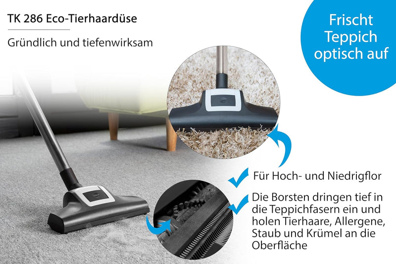 Wessel Werk TK 286 Staubsauger Eco-Tierhaardüse | Turbobürste | Ideal für Haustierbesitzer | entfern