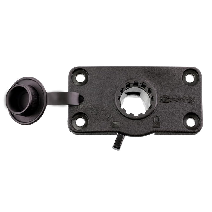 Scotty #244L-BK abschliessbare Unterputz-Halterung mit Regenkappe (schwarz)