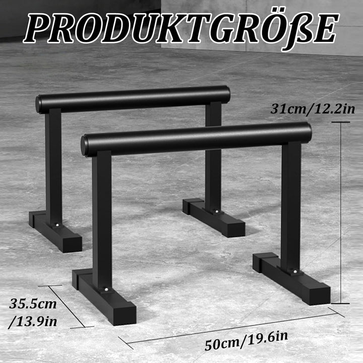 Parallettes mit Holzgriffen, Rutschfeste Handstand Griffe/Dip Bar für Calisthenics, Krafttraining &