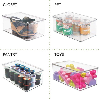 mDesign 4er-Set Küchen Organizer – stapelbare Vorratsdosen für Küchenregal und Vorratskammer – Kühls