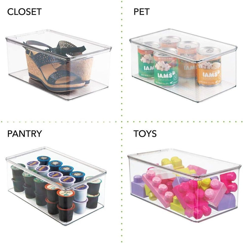 mDesign 4er-Set Küchen Organizer – stapelbare Vorratsdosen für Küchenregal und Vorratskammer – Kühls