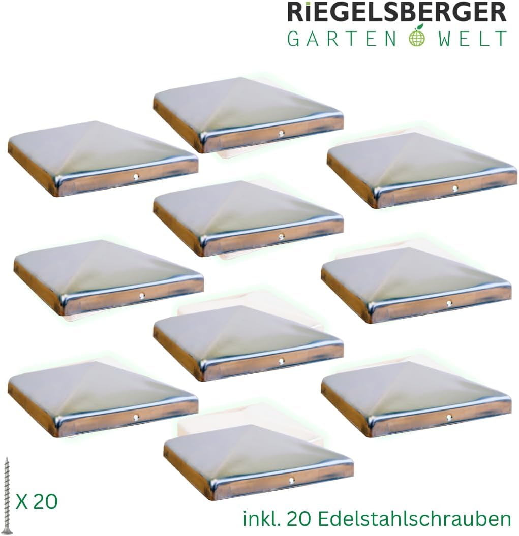 Gartenwelt Riegelsberger Pfostenkappe 151x151 mm Edelstahl Pyramidenform | Für 150x150 mm Kantholzpf