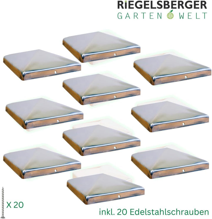 Gartenwelt Riegelsberger Pfostenkappe 151x151 mm Edelstahl Pyramidenform | Für 150x150 mm Kantholzpf