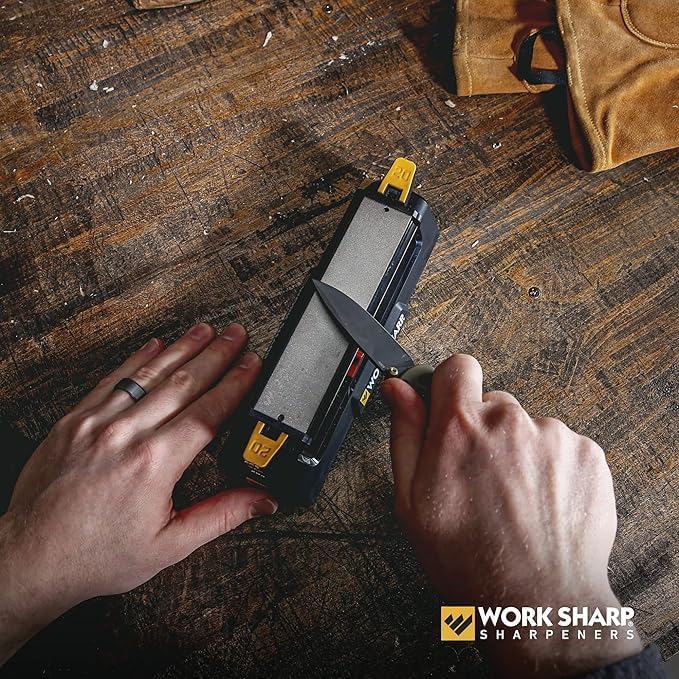 WORK SHARP® Benchstone Knife Sharpener - Profi Messer-Schleifstein mit Winkel-Hilfe 20° & 25° - Outd