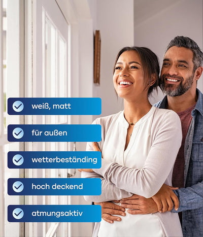 plid® Silikon Fassadenfarbe Weiss Aussen matt 5L - für Beton, Mauerwerk, Kellerwand, Fassade & Socke